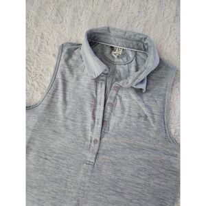 Under Armour Women's Gray HeatGear Sleeveless Polo Shirt Golf Top Size Small...